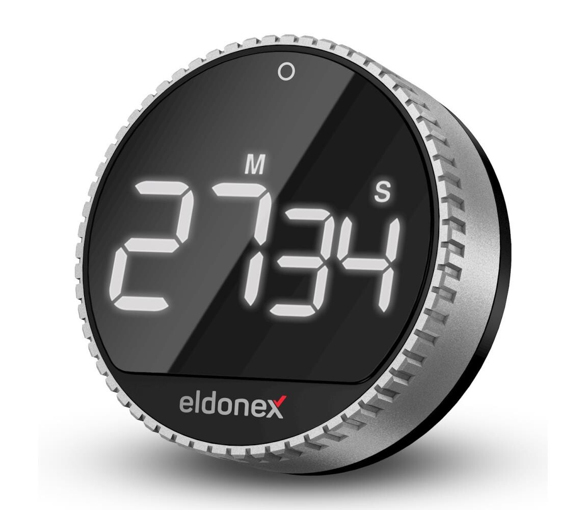 ELDONEX ECL-1210-SL - Minutka QuickCount 3xAAA stříbrná/černá ECL-1210-SL