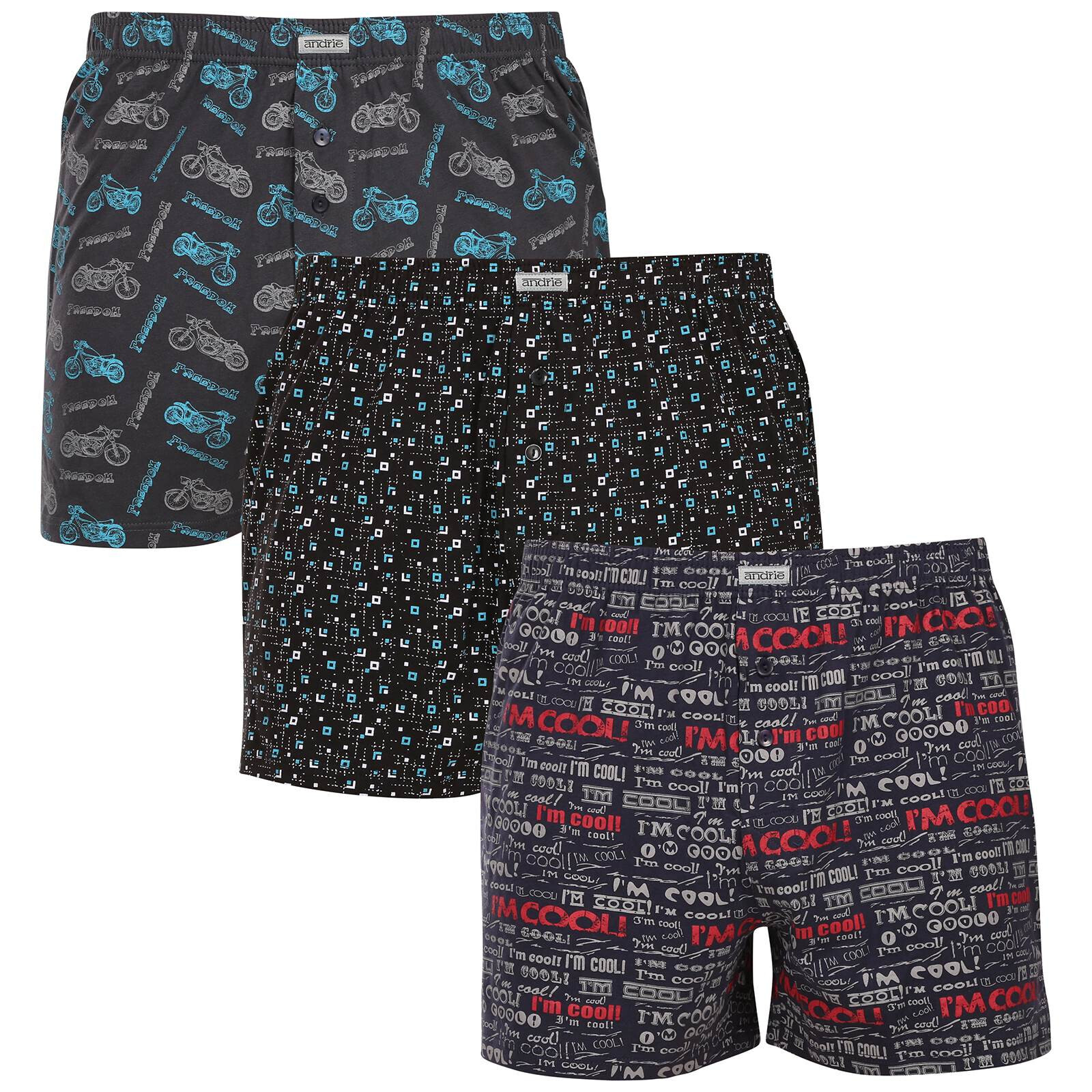 3PACK pánské trenky Andrie vícebarevné (PS 5818-5mix) XL, trenýrky