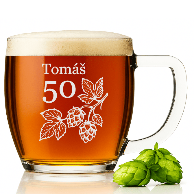 Dekorant Půllitr VIENNA s vypískovaným pivním motivem 500 ml 1KS