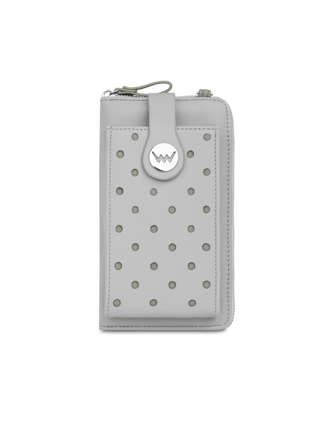 Šedá crossbody peněženka s tečkami