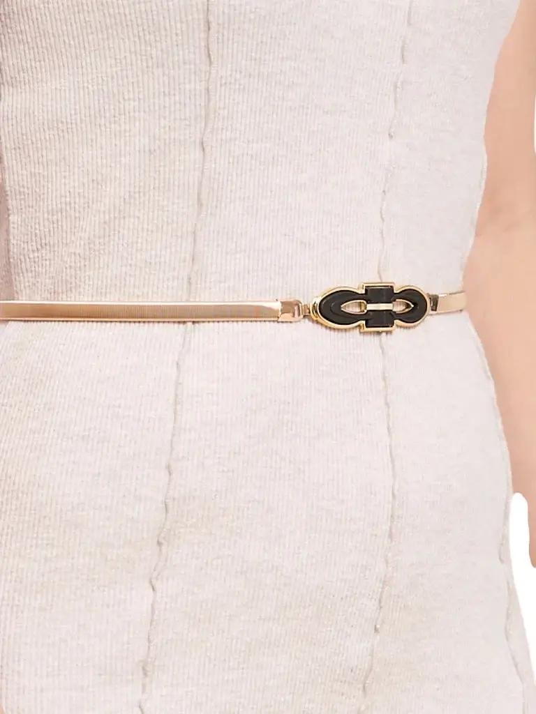 Zlatý kovový pásek Callista