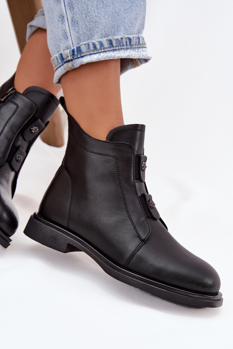 Kožené zateplené kotníkové boty D&A