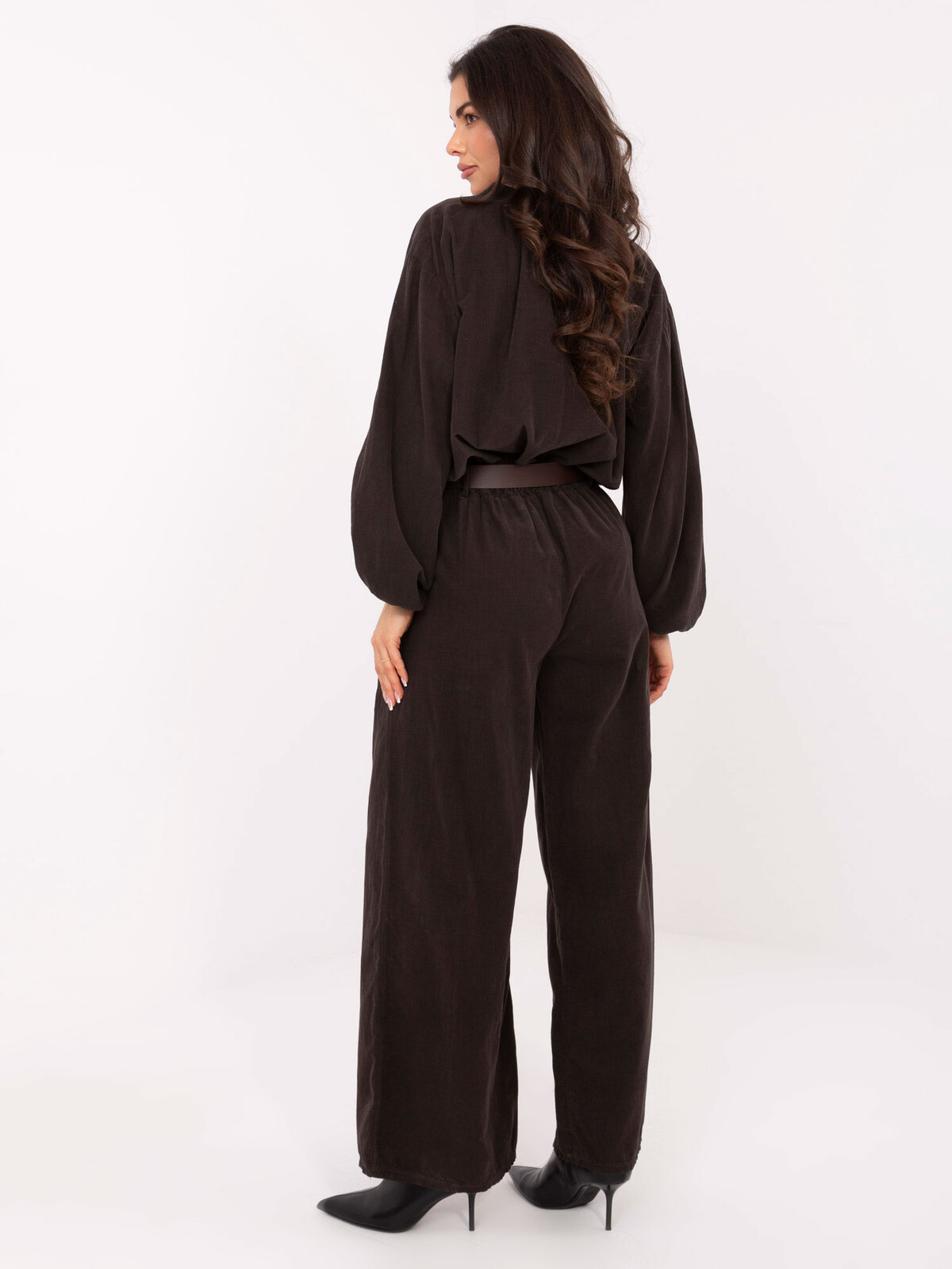 Dámské kalhoty tmavě hnědé