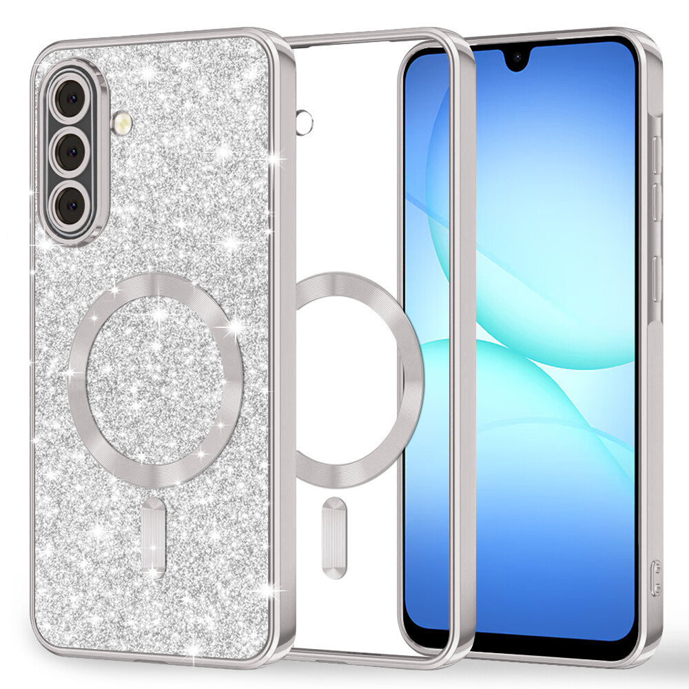 Techsuit Luxury Glitter MagSafe pro Samsung Galaxy A17 5G / A17 4G stříbrná