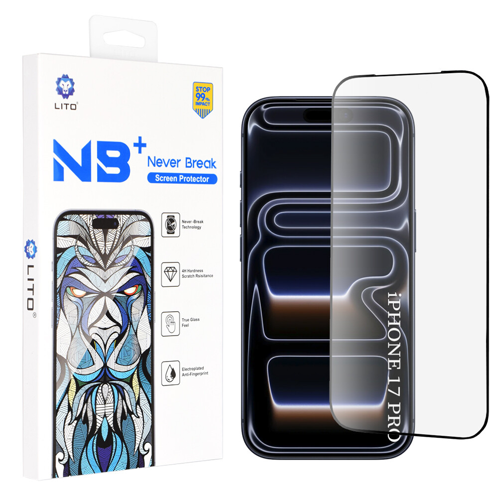 Ochranné sklo na displej Lito iPhone 17 Pro černé