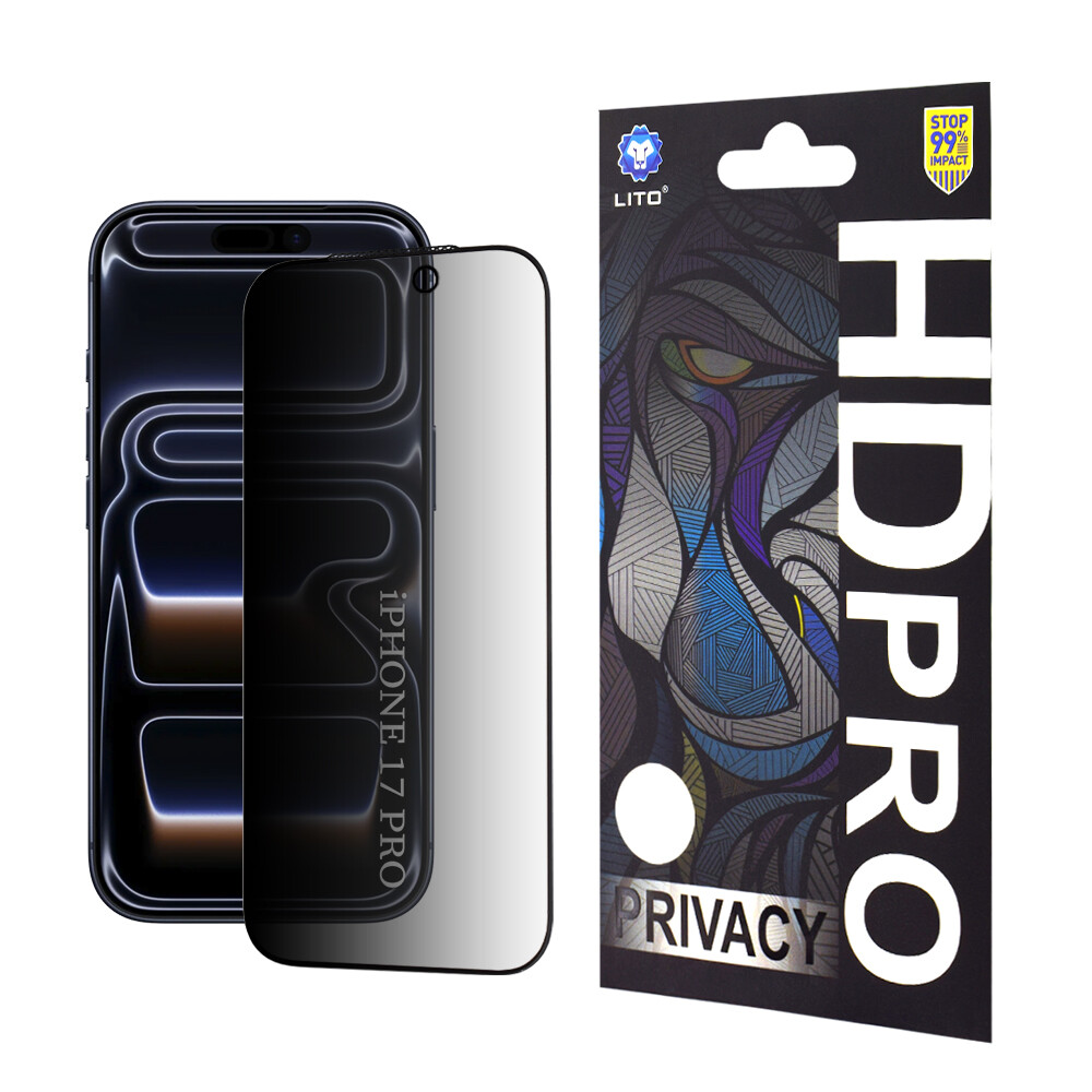 Ochranné sklo Lito HD Pro Privacy pro iPhone 17 Pro černé