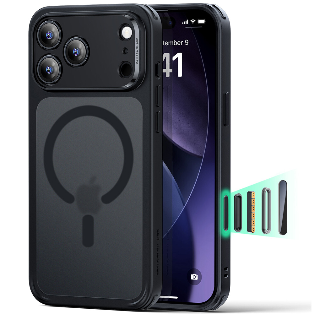 ESR Classic Hybrid HaloLock pro iPhone 17 Pro Max v matné černé