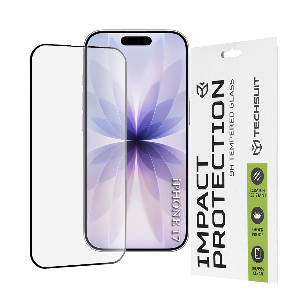 Ochranné sklo Techsuit 111D pro iPhone 17 iPhone 16 Pro černé