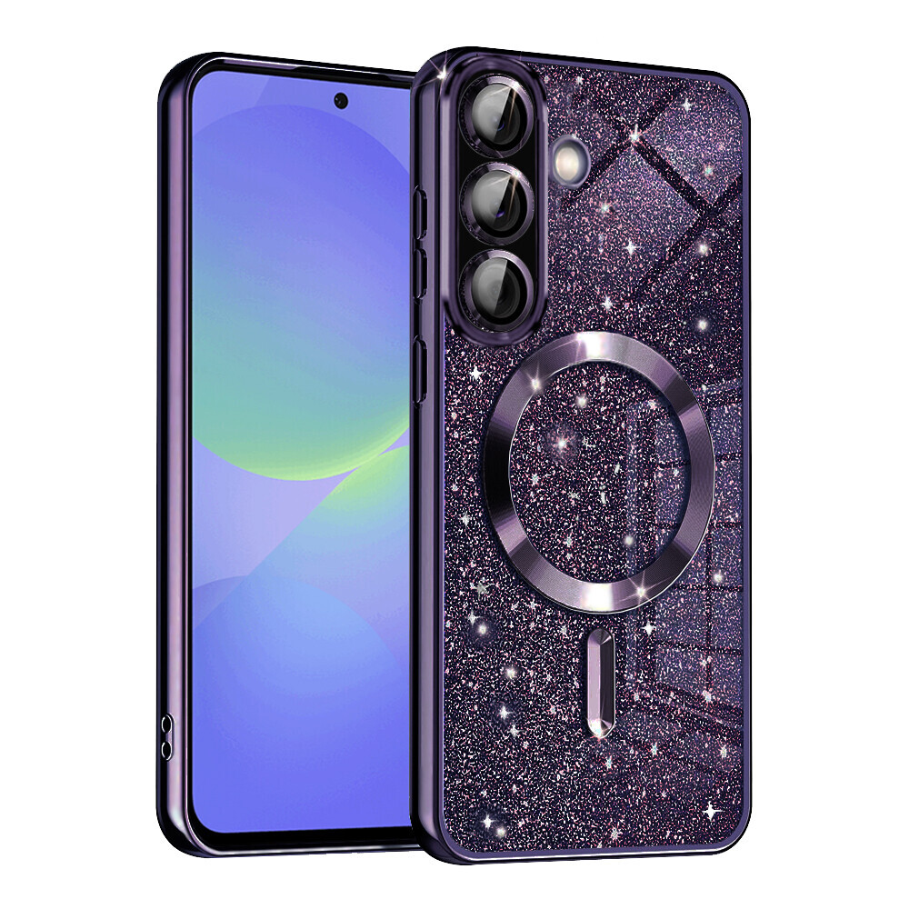 Techsuit Luxury Glitter MagSafe pro Samsung Galaxy A36 5G A56 5G v tmavě fialové