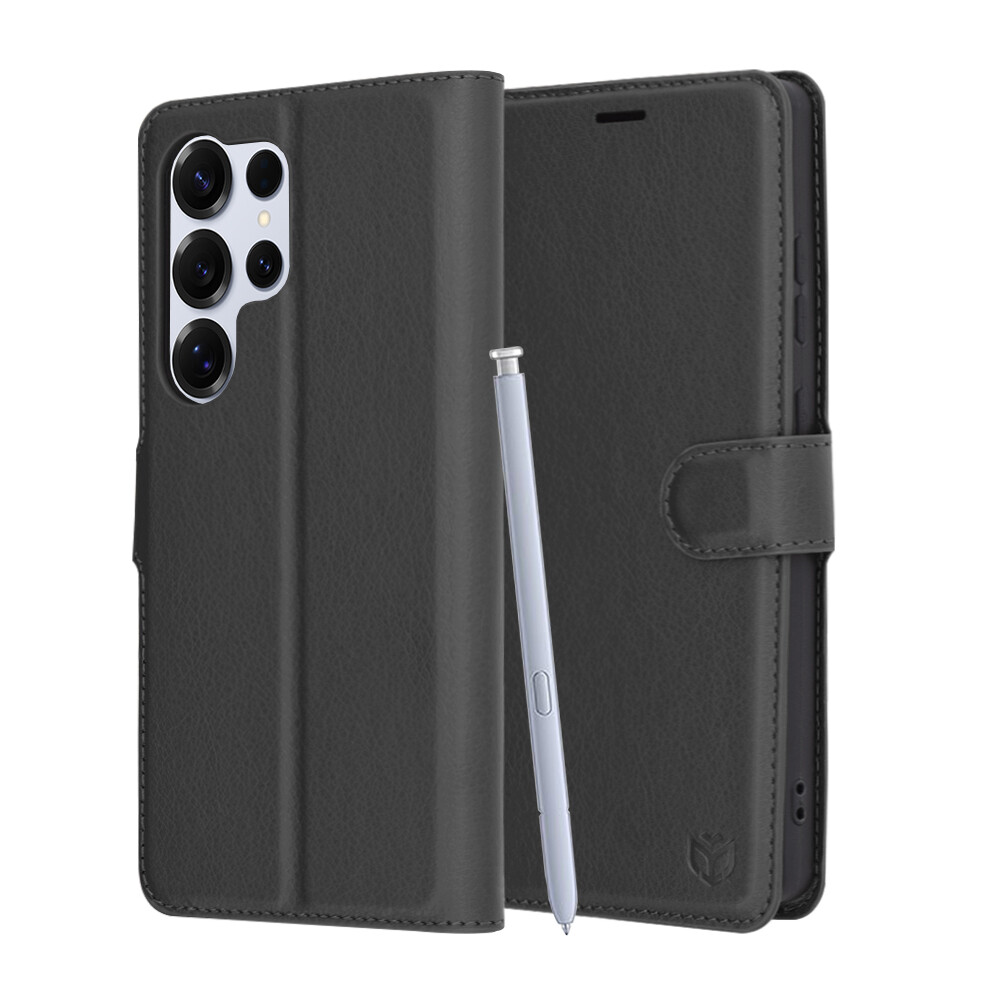 Kožené pouzdro Techsuit Samsung Galaxy S25 Ultra černé