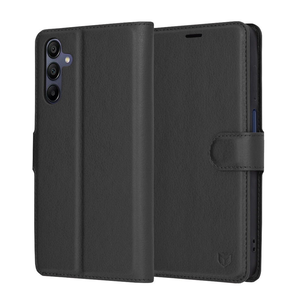 Techsuit Kožené pouzdro Samsung Galaxy A15 4G A15 5G Černá
