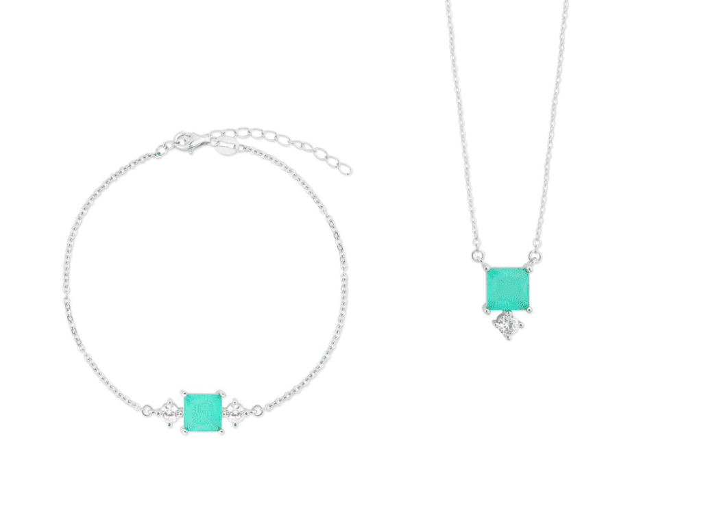 Set Green Glow retizek a naramek stribro 925