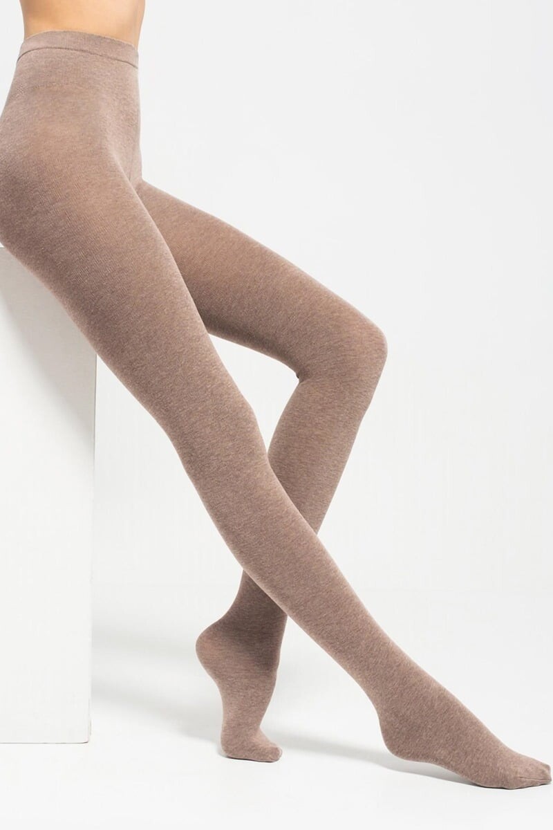 Béžové bavlněné punčochy s příměsí vlny 602 Cotton Legs 110den