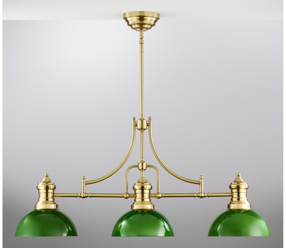 Jupiter 2074 - Lustr na tyči PLATINO 3xE27/15W/230V zelená/zlatá 2074