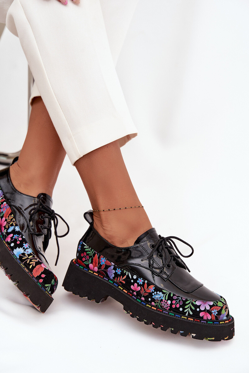 Kožené mokasíny s květinovým vzorem Artiker