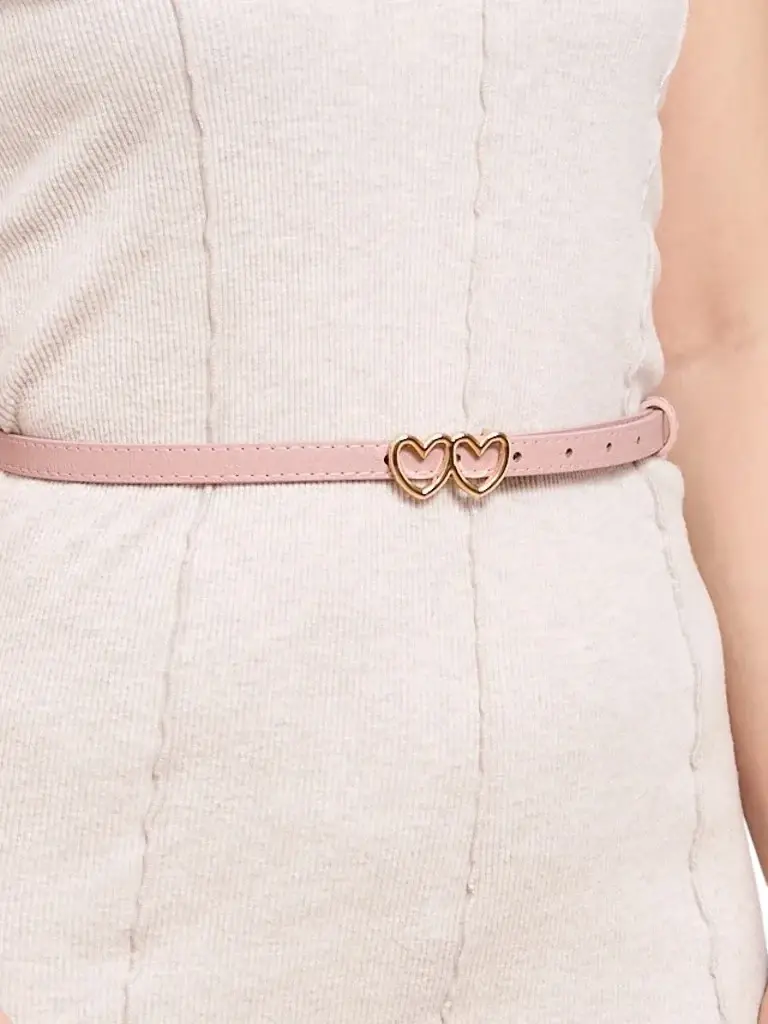 Resti Thin women's casual belt with heart-shaped buckle