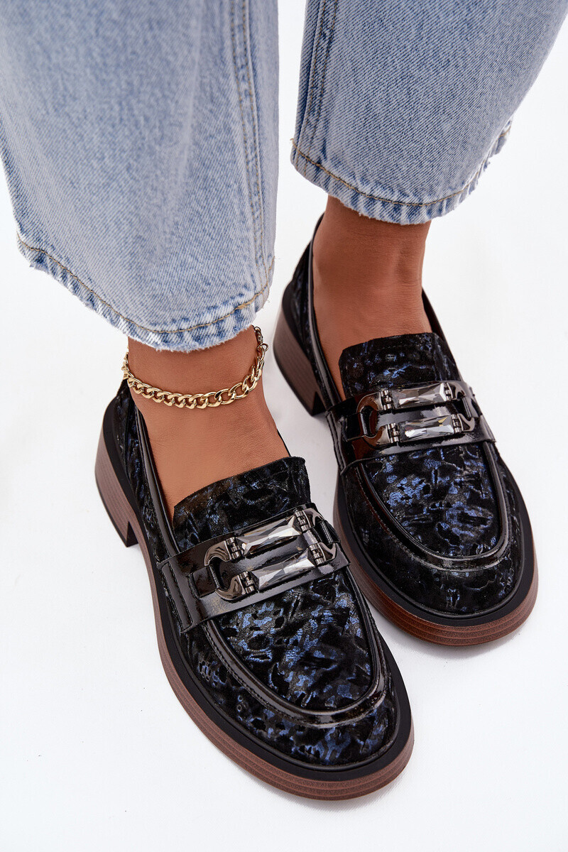 Kožené semišové mokasíny s detailem D&A