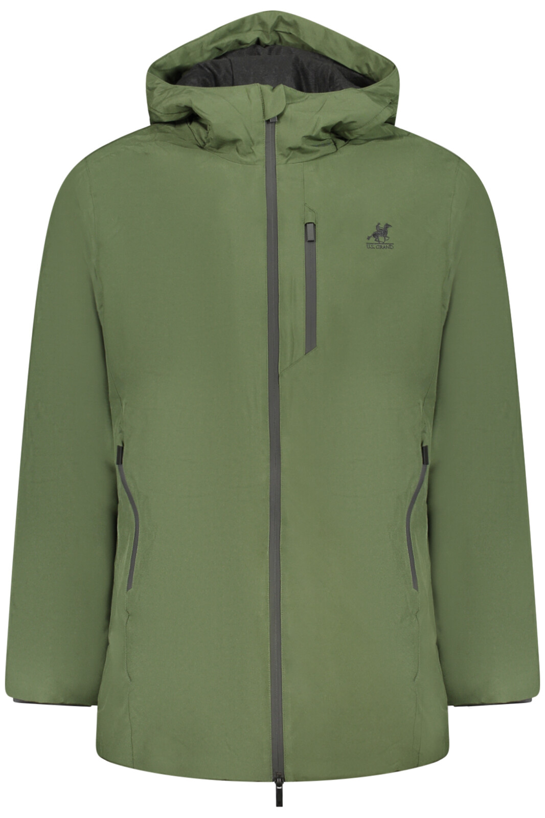 Zelená pánská bunda s kapucí