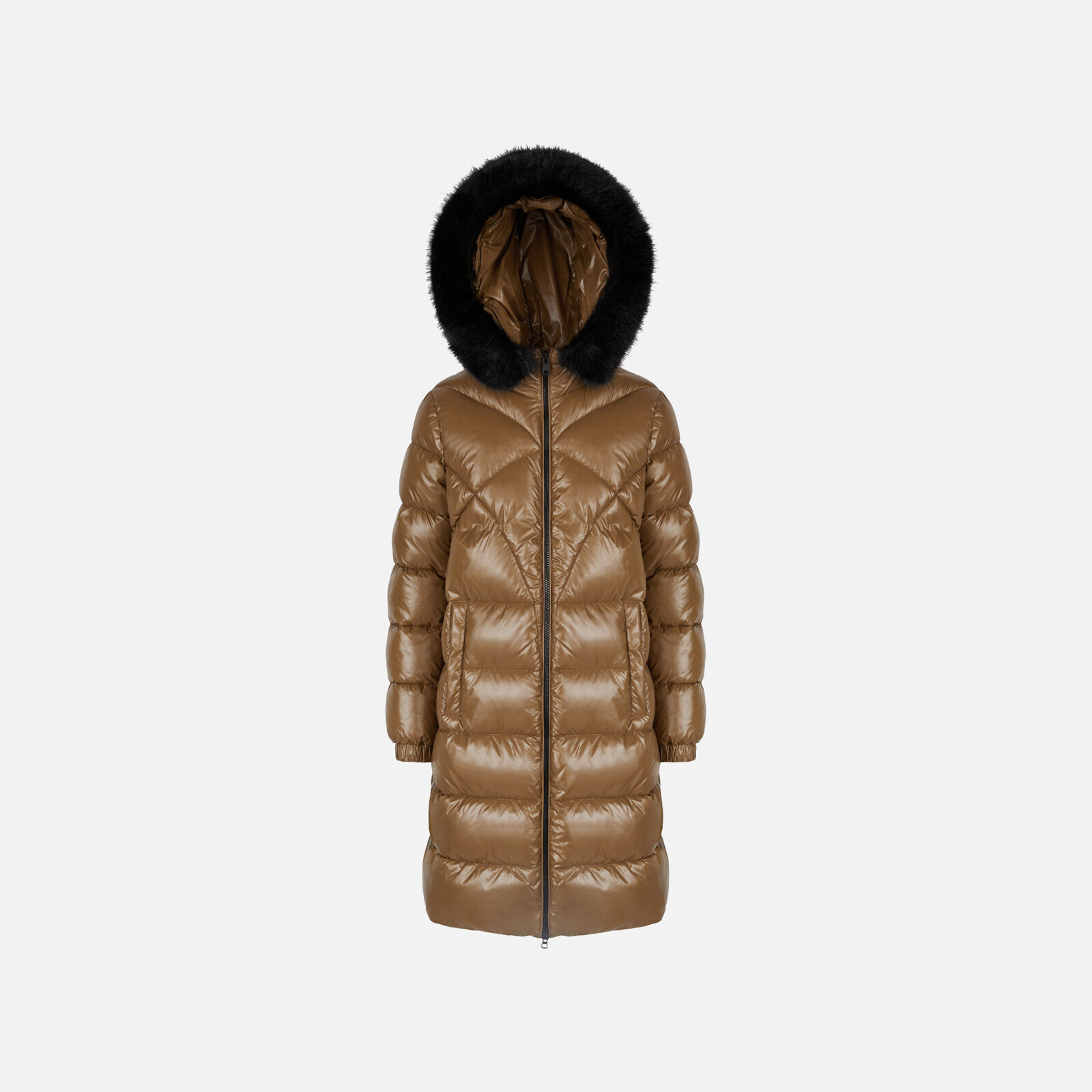Hnědá dámská parka Geox Backsie