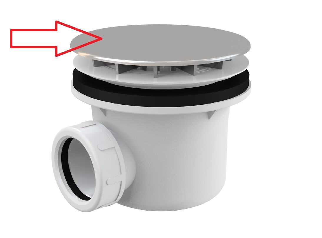 Kryt sifonu plastový pochromovaný 116 mm pro sifon Alcadrain A49CR DN90
