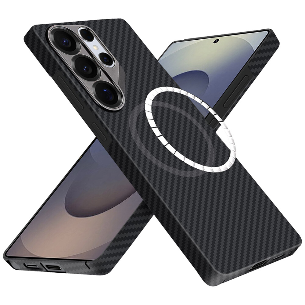 Techsuit aramid fiber magsafe kryt pro Samsung Galaxy S25 Ultra černý