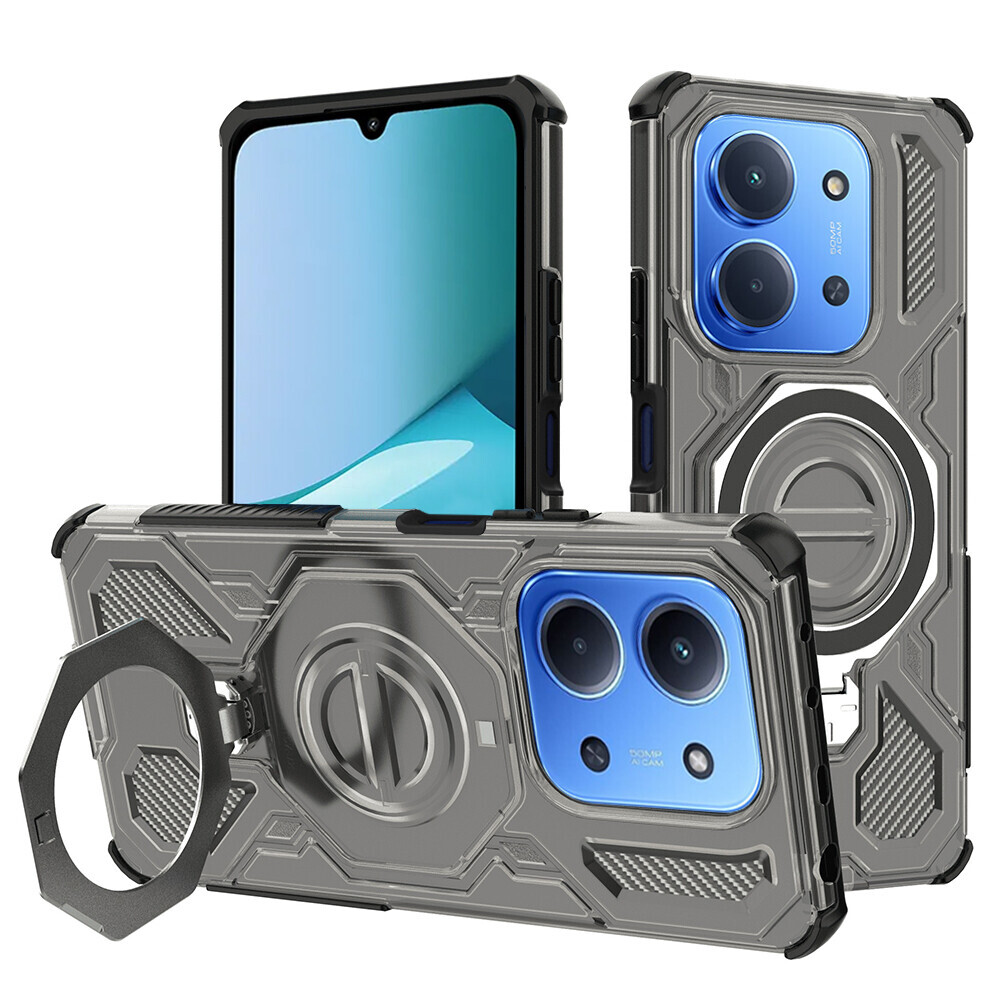 Pouzdro Techsuit Carbon Shield PRO Xiaomi Redmi 15C Poco C85 kouřově černé