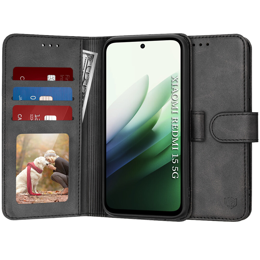 Techsuit Diary Book pro Xiaomi Redmi 15 4G Redmi 15 5G černá