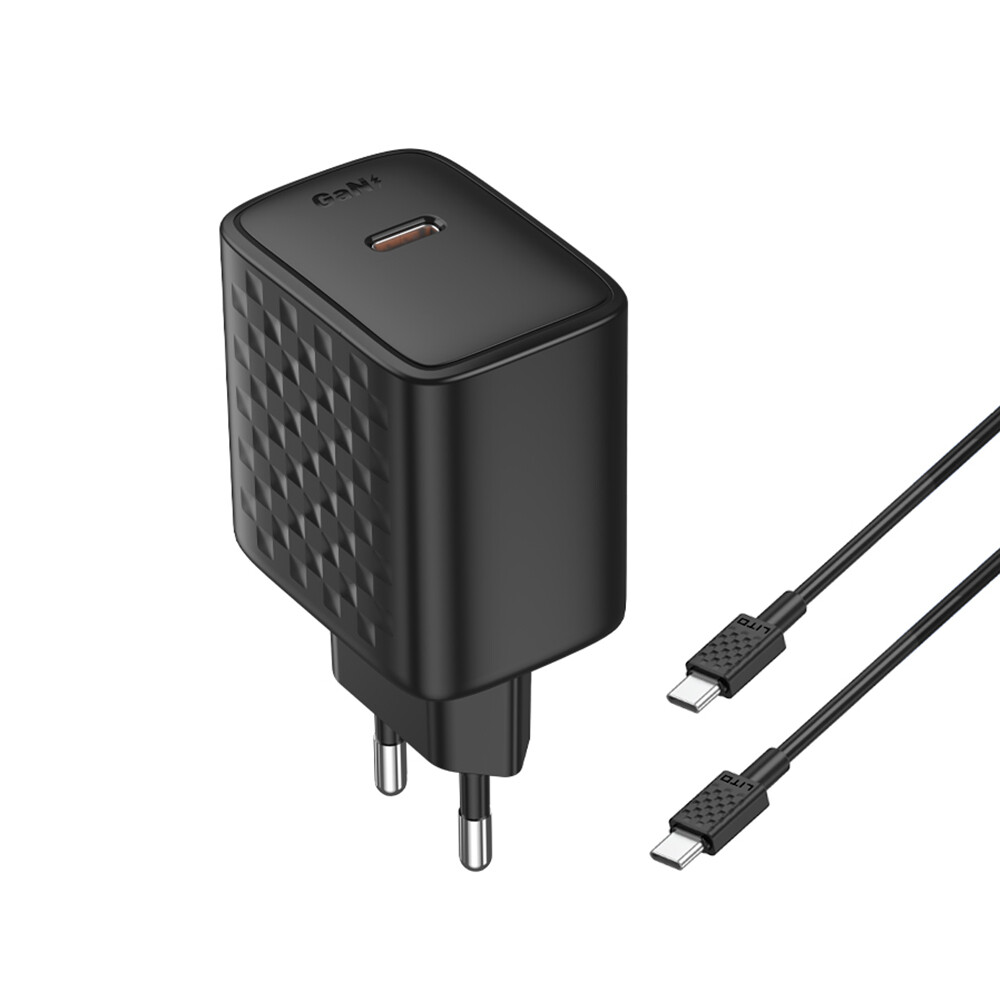 Lito Wall Charger LC20T s kabelem Type-C výstup Type-C PD45W GaN EU černá