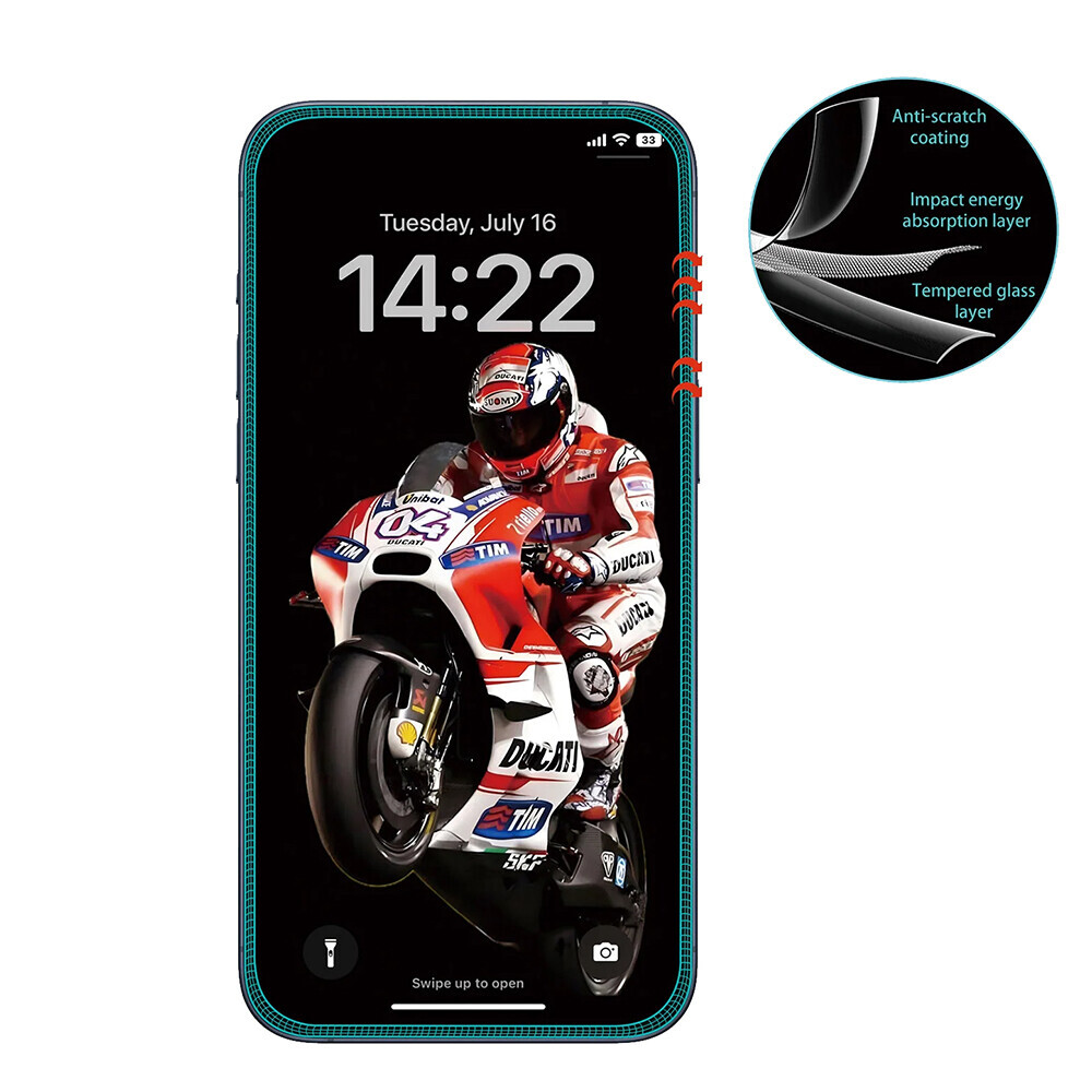 Ochranné sklo ANANK 3D Anti-crack 5X pro iPhone 17 černé