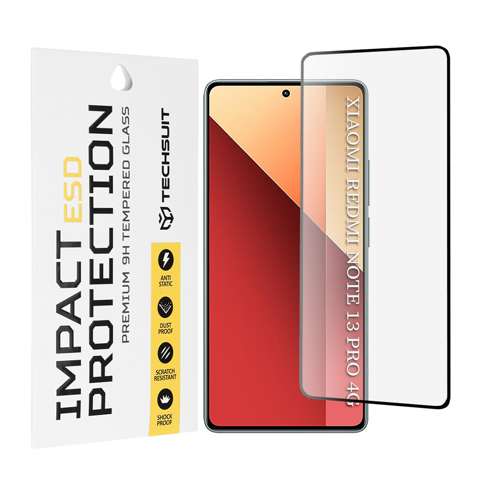 Ochranné sklo Techsuit ESD pro Xiaomi Redmi Note 13 Pro 4G Poco M6 Pro 4G černé