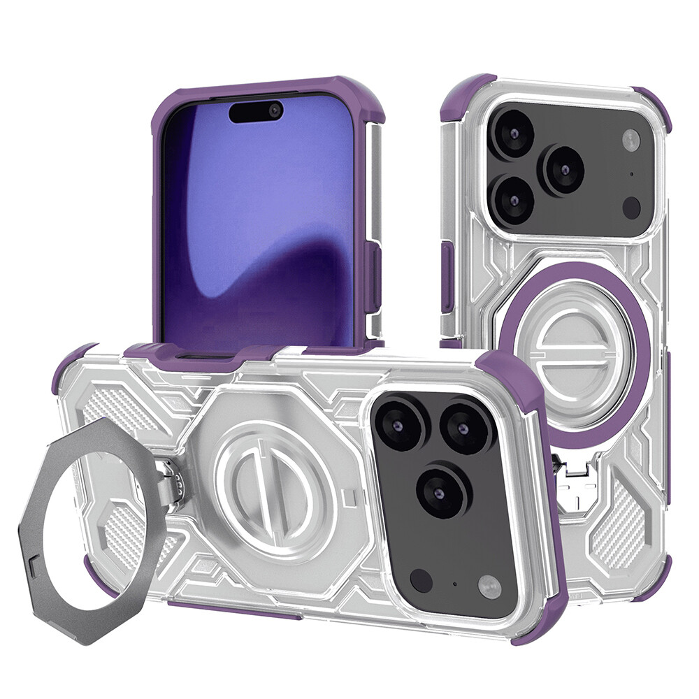 Techsuit Carbon Shield PRO pro iPhone 17 Pro fialový průhledný