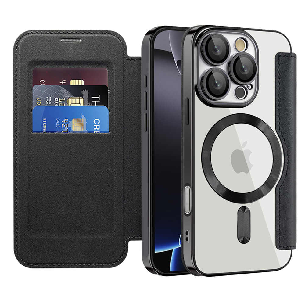 Pouzdro na knihu Techsuit SmartMag pro iPhone 16 Pro černé
