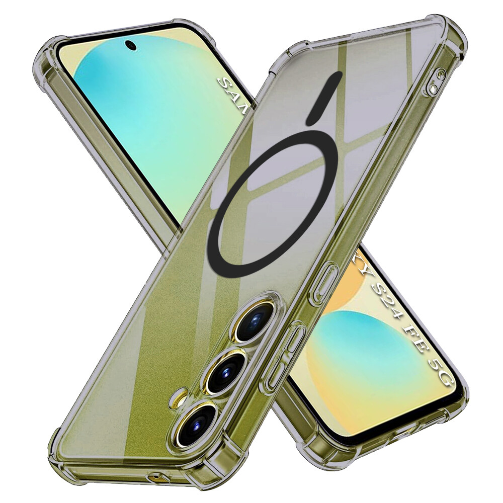 Techsuit Shockproof průhledný silikon MagSafe Samsung Galaxy S24 FE kouřově černá