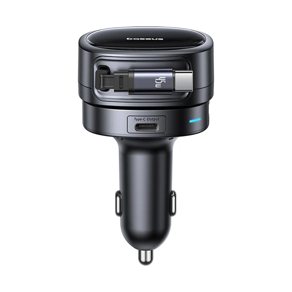 Baseus Car Charger PrimeTrip VR1 s navíjecím kabelem 2 x Type-C USB 60W černá