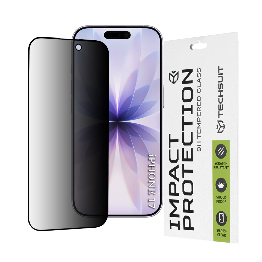 Ochranné sklo Techsuit 111D Privacy Full Glue iPhone 17 černé