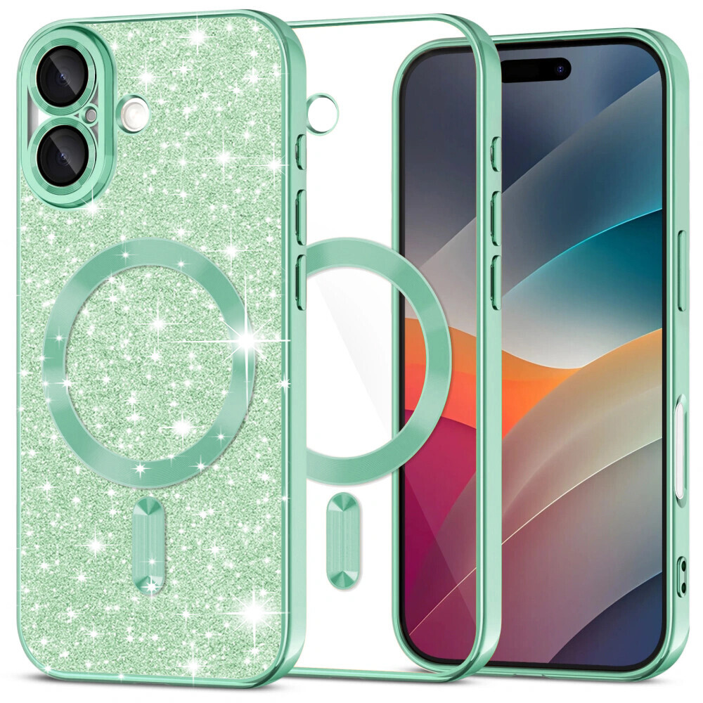 Techsuit Luxury Glitter MagSafe pro iPhone 17 světle zelená