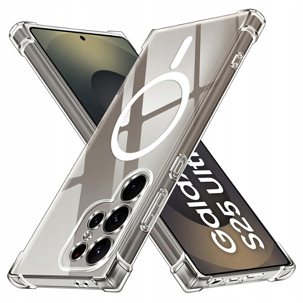 Techsuit Shockproof průhledný silikonový MagSafe pro Samsung Galaxy S25 Ultra průhledný