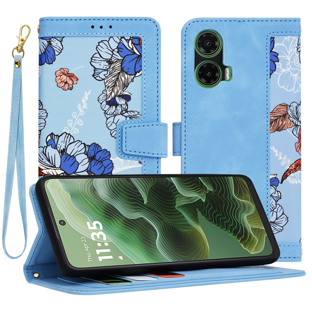 Techsuit FlipCraft pro Motorola Moto G35 v živé modré