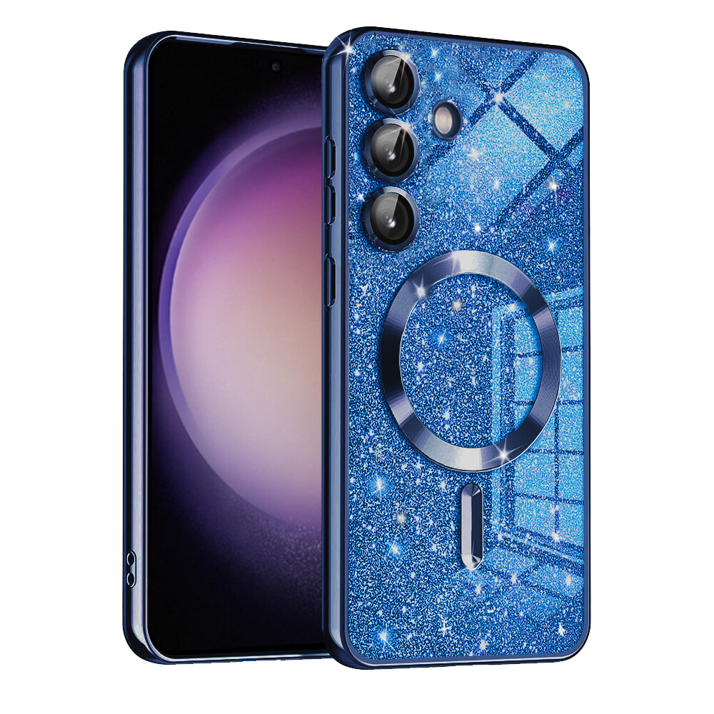 Techsuit Luxusní Třpytivý MagSafe Samsung Galaxy S23 FE Tmavě modrý