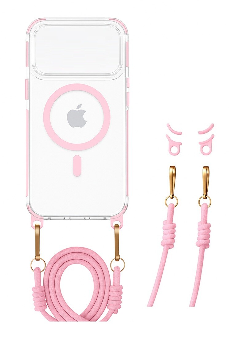 Zadní kryt Tel Protect Strap Clear pro iPhone 17 Pro pink