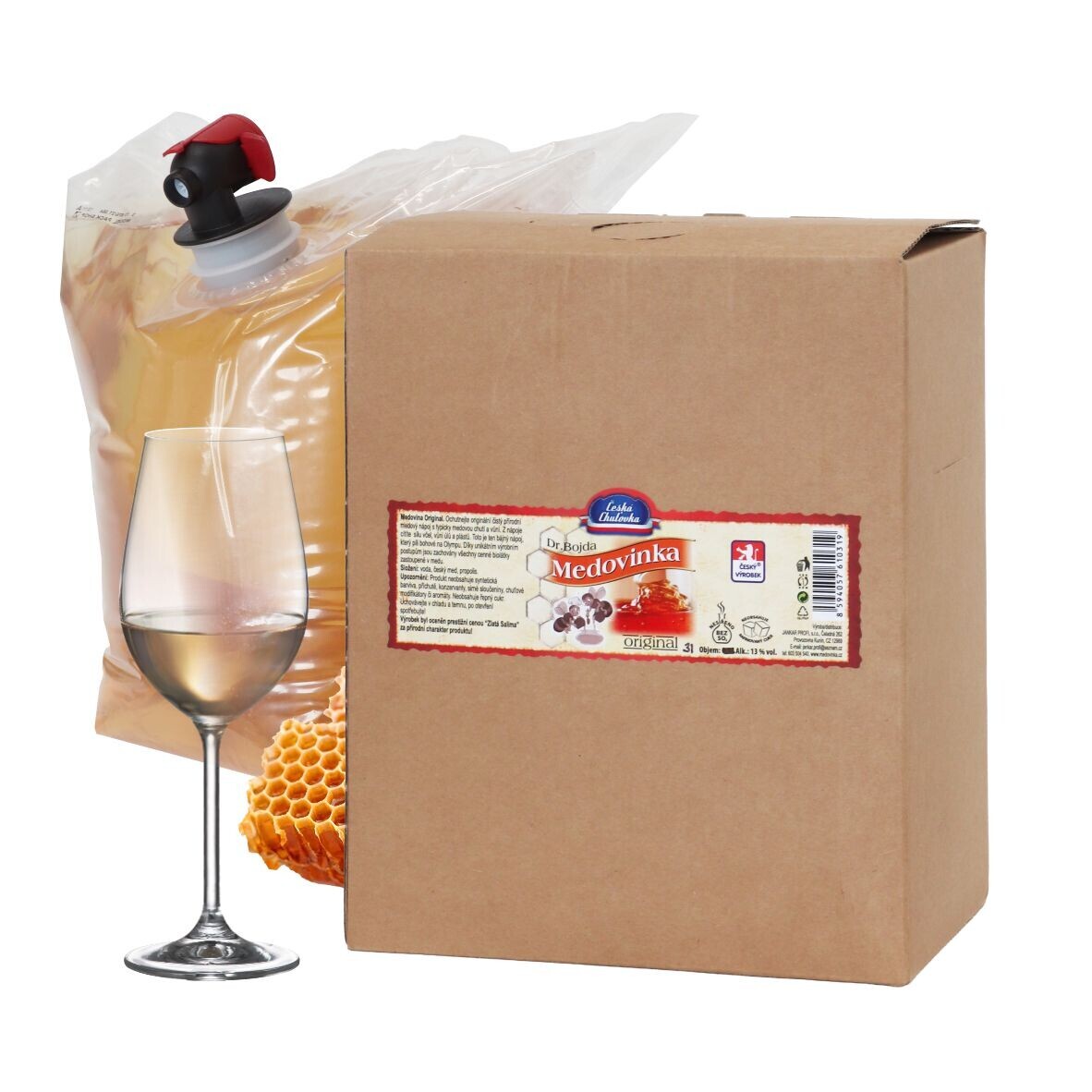 Medovinka ORIGINAL přírodní medová bag in box 3l - 5 cen z ČR