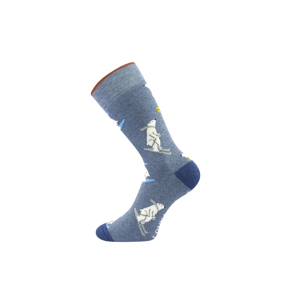 PONOŽKY SILNÉ CELOFROTÉ FROOLOO s obrázky MEDVĚDŮ na lyžích