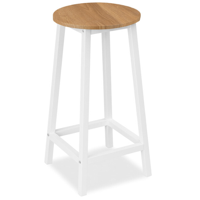 Barová židle FLINT dub / bílé nohy