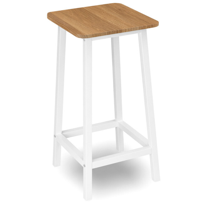 Barová židle KENT dub / bílé nohy