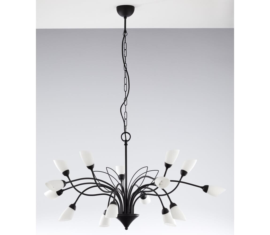 Jupiter 2057 - Lustr na řetězu GLORIOSA 15xG9/14W/230V černá 2057