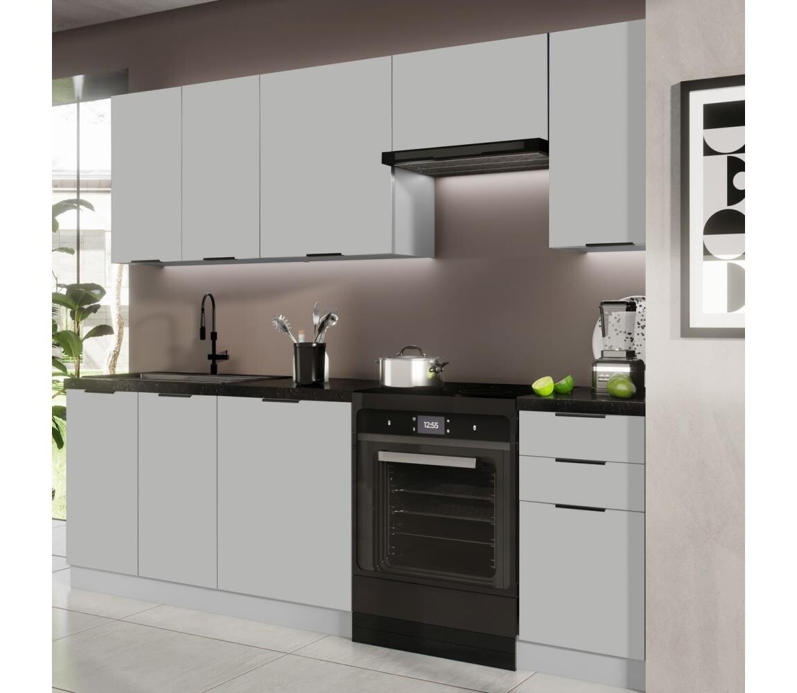 BWS Kuchyňská linka PEARL 240 cm šedá Soul 240