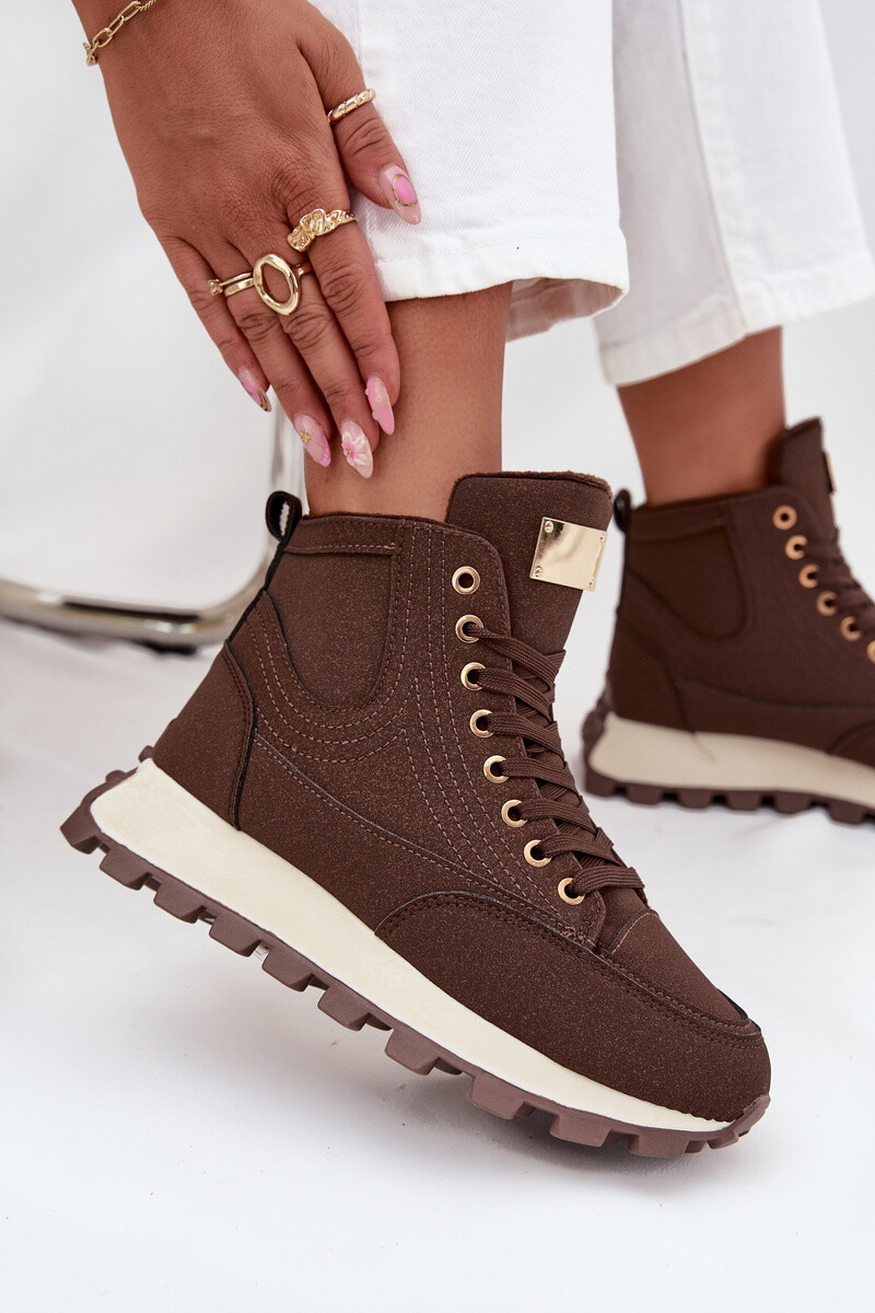 Dámské zateplené traperky na platformě