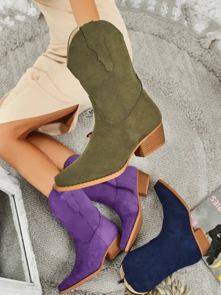 Dámské semišové kovbojské holínky Resti