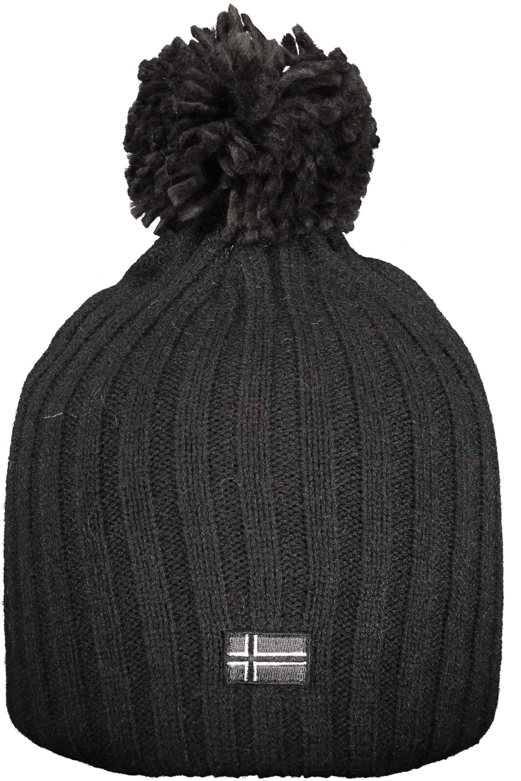 Černá pletená čepice s bambulí