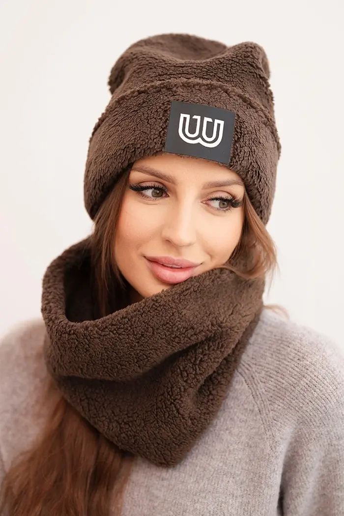 Dámský fleecový set čepice a nákrčník